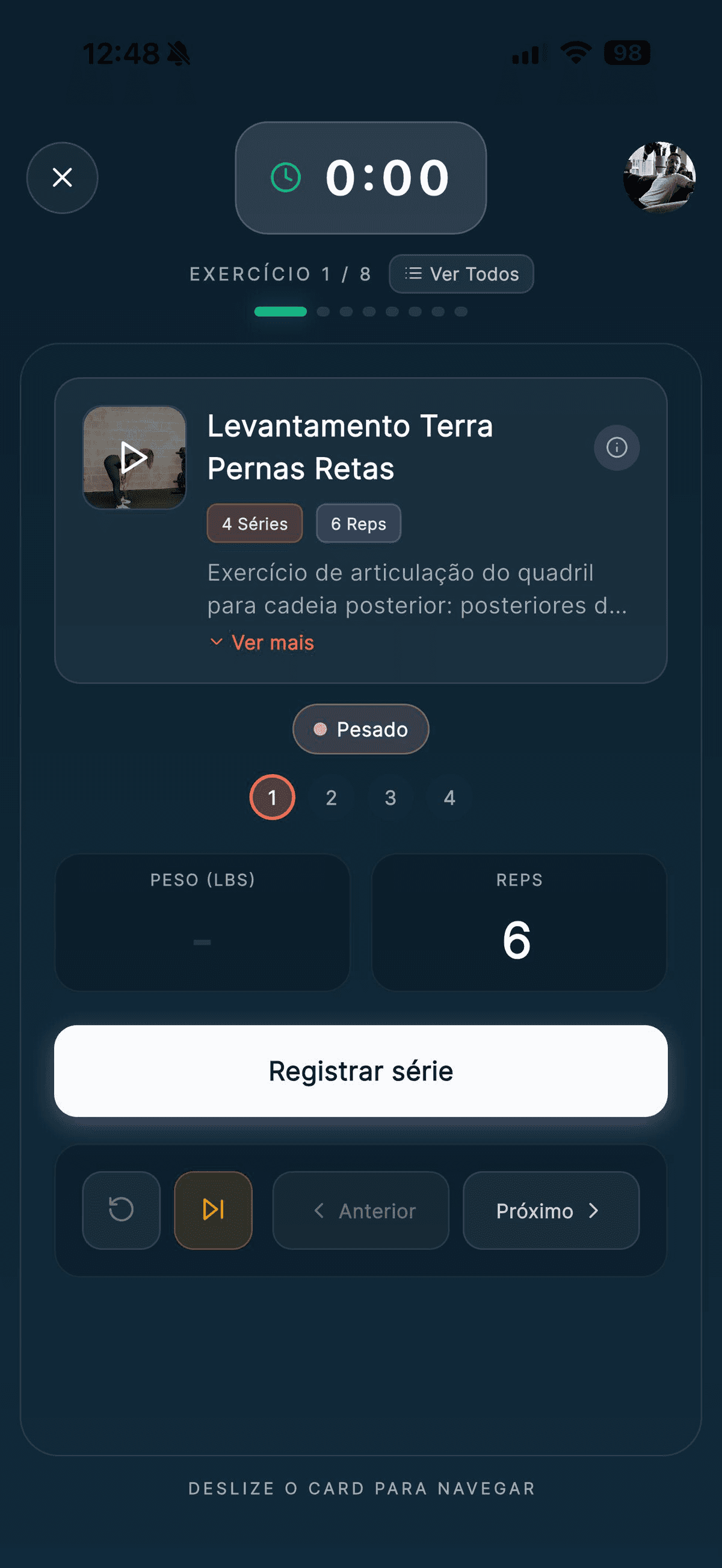 Cada aluno treina como prefere — completo ou simplificado.